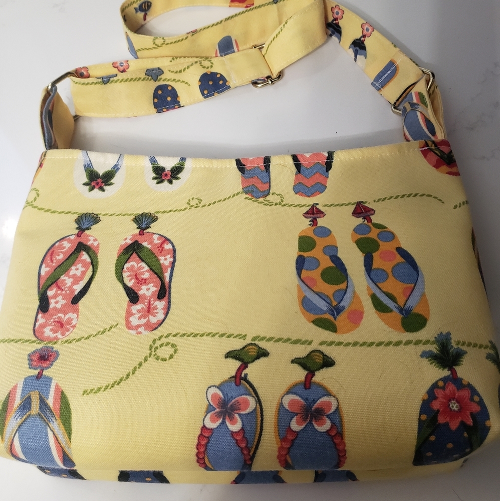 flip flop theme summer tote bag purse by Beverly